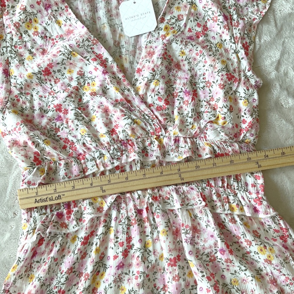 Altar'd State Floral Smocked Tiered Mini Dress BE55762 Womens Medium NWT - Picture 9 of 9